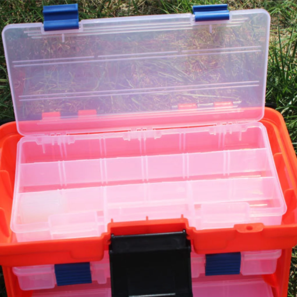 4 طبقات صندوق معالجة الصيد مع قفل كليب لصيد الأسماك والإكسسوارات صندوق الأظافر أداة محمولة الصناديق الأحمر + جديد