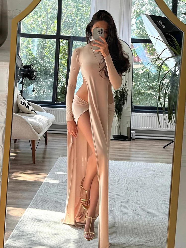 Sisterlinda 2025 New Style 2 Piece Set Women o-Neck Full Sleeve Lengthen T-Shirts+Irregular Long Skirts Street Fashion Clothing