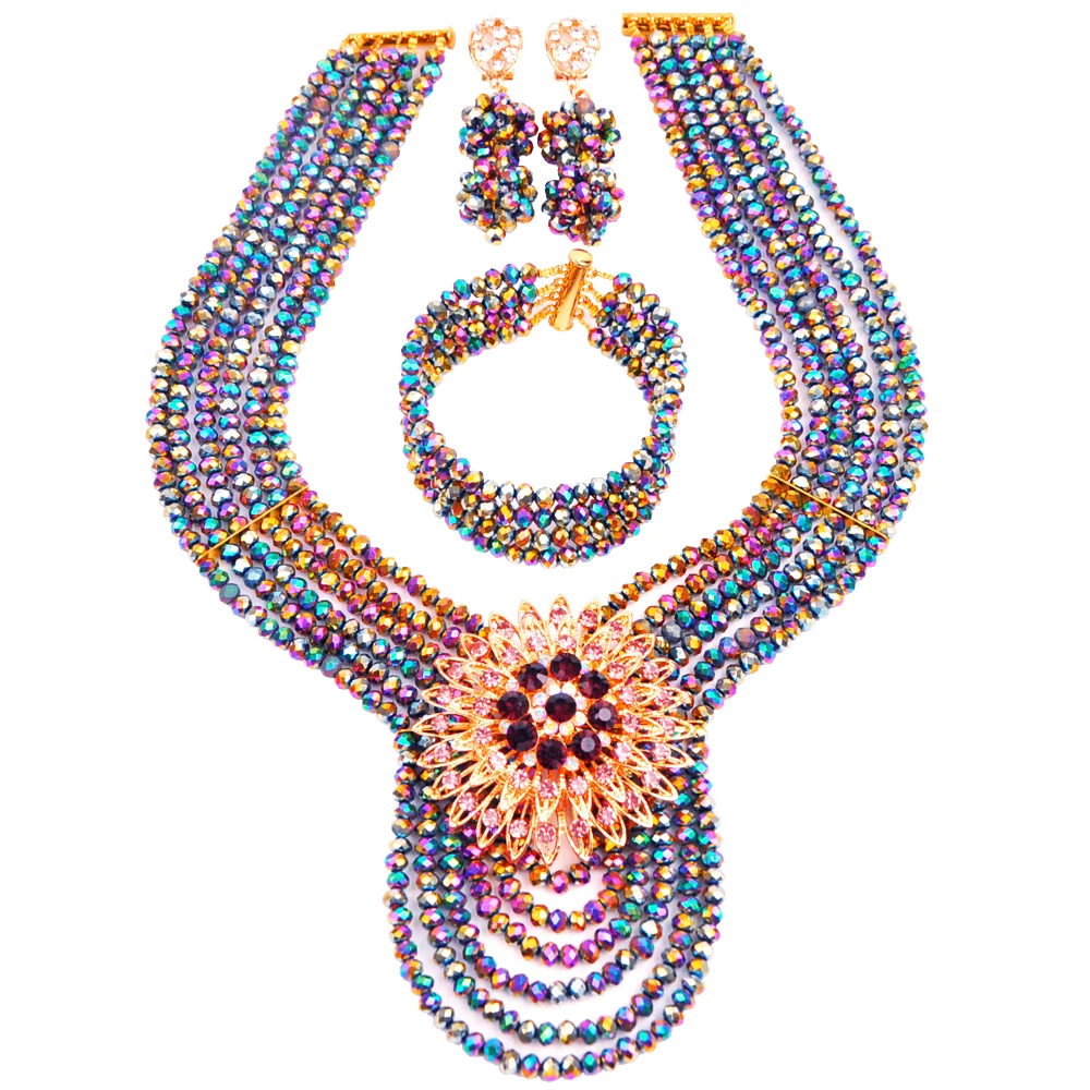 Jewellery Nigerian Crystal Necklace African Wedding bridal jewellery collection