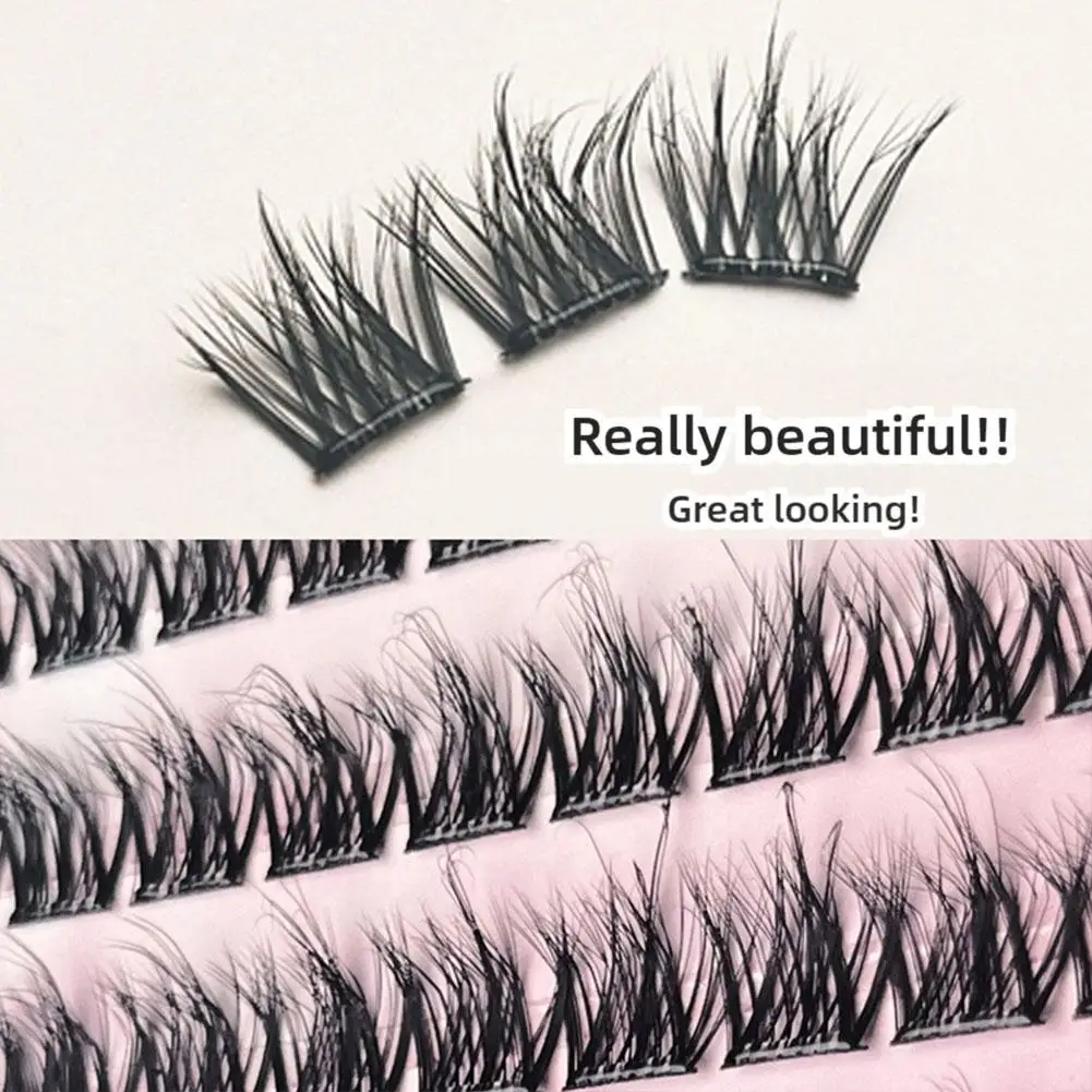 3/10 Rows  Mink Fur Eyelashes Fluffy Effect Lashes Individual Cluster Segmented Natural Thick Long Enlarge Eyes