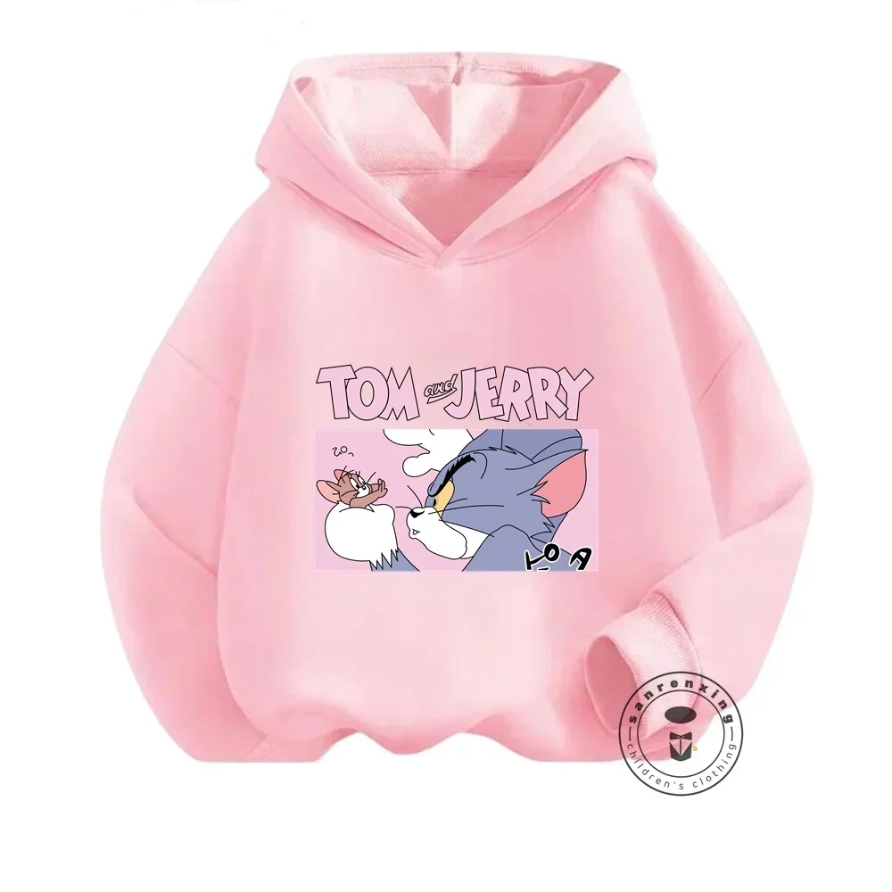 Autumn and Winter Tom and Jerry Fashion for Kids Soft Long-Sleeve Tops with Cool and Kawaii Cartoon Graphics for Boys and Girls