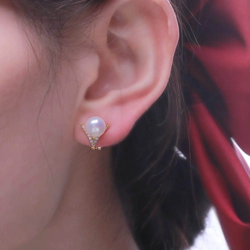 

6PCS S925 Sterling Silver Needle 18K Gold Wrapped Plated Brass Earring Settings Diy Jewelry Pearl Earrings Accessories