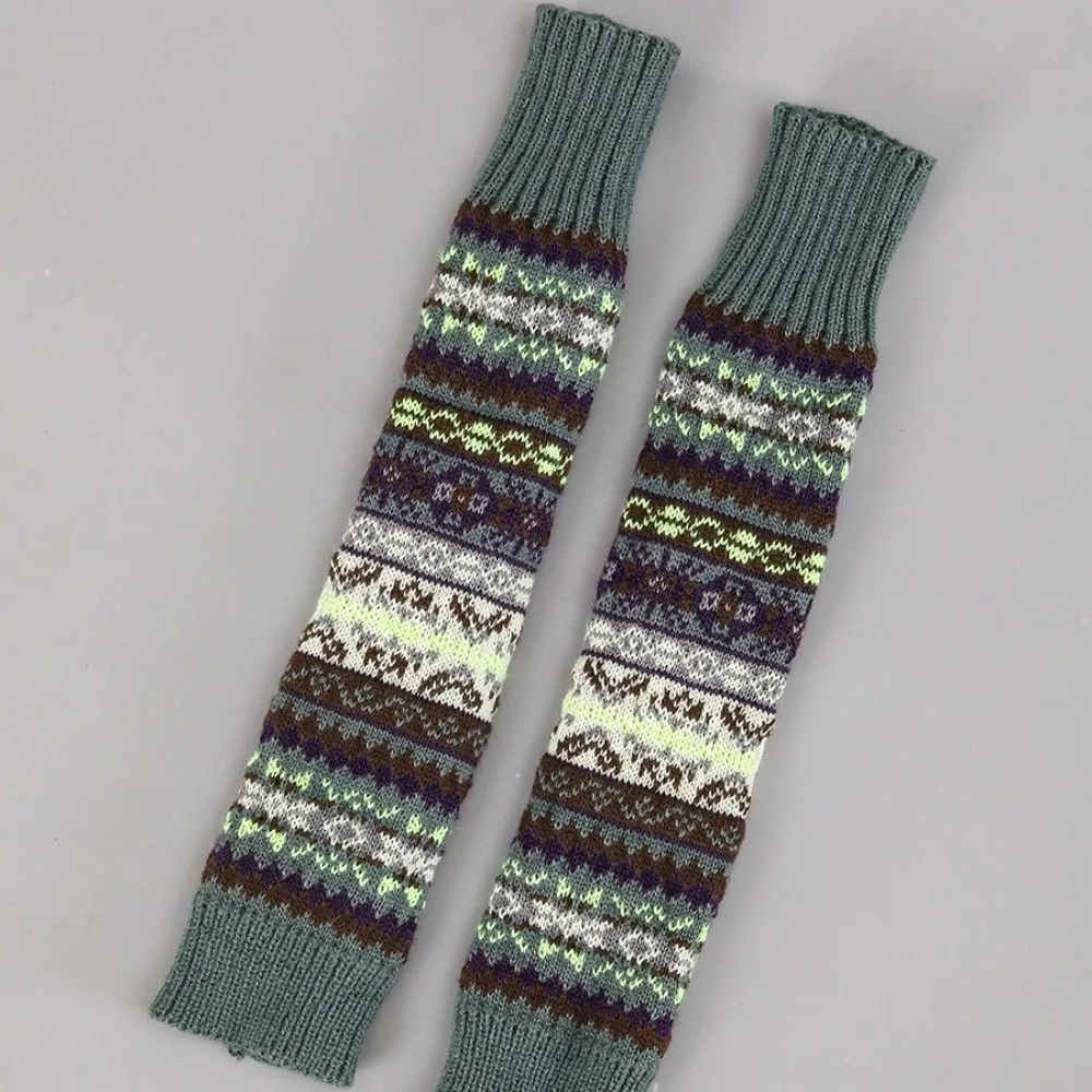 Elastic Knitted Fingerless Sleeves Bohemian Style Thickened Y2K Star Arm Cover Hip-hop Cool Warmer Long Cuff Party