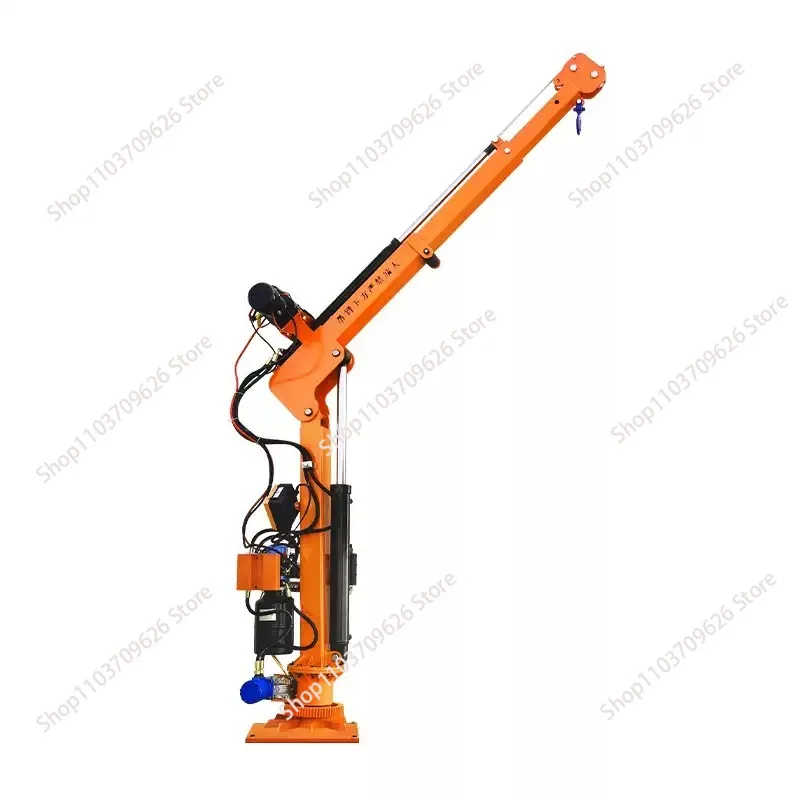 12V Full Electric Vehicle Mounted Crane 220V Mobile Small Lifting Boom Winch Remote Control Hoist