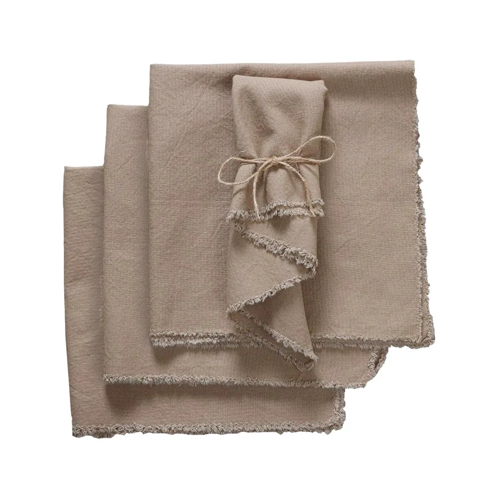 

4PCS Rustic Style Cotton Linen Napkins Soft Eco-Friendly Cloth Napkins Solid Color Decorative Placemats Party Supplies