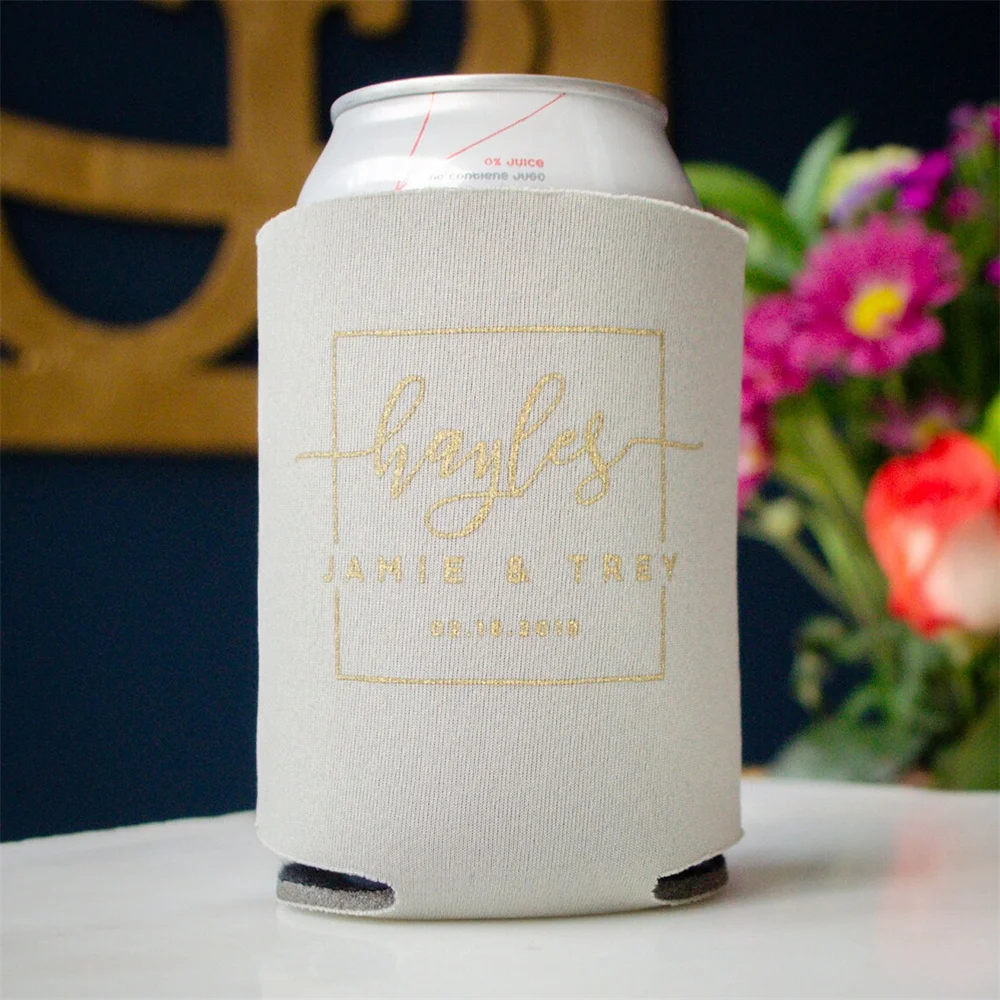 

Wedding Can Coolers, Drink Insulator Party Favors, Collapsible Can Huggers, Can Coolies, Bottle Huggers, Wedding Reception, Beer