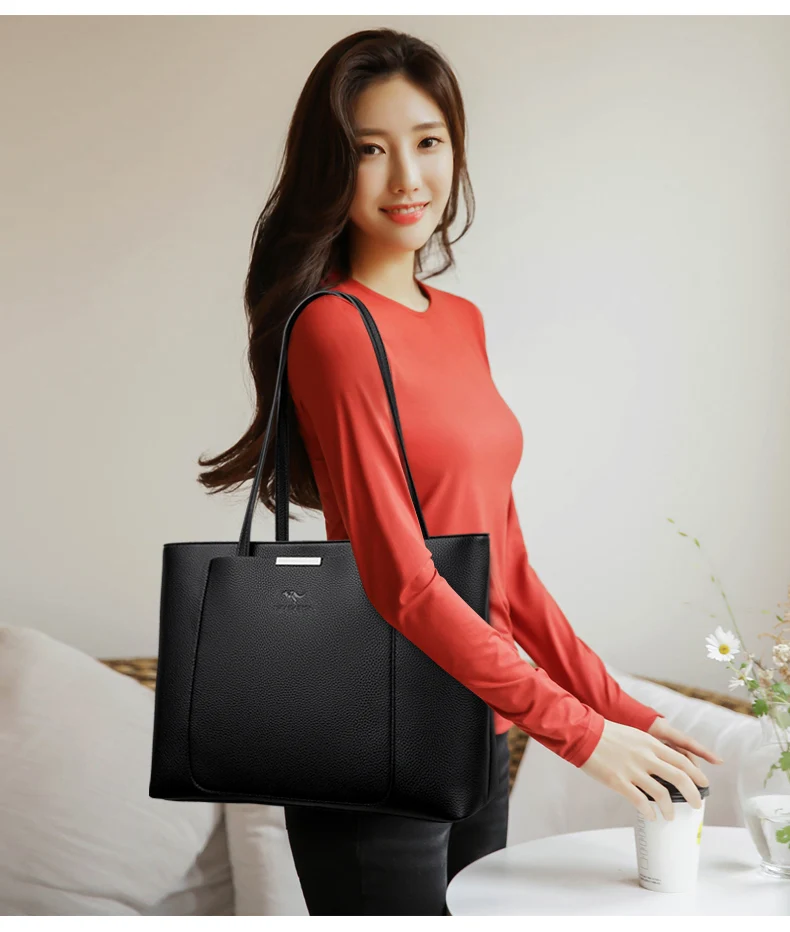 Solid Color Luxury Handbag Women Bags Designer HIgh Quality Leather Shoulder Bags for Women 2024 High Capacity Shopping Tote Bag