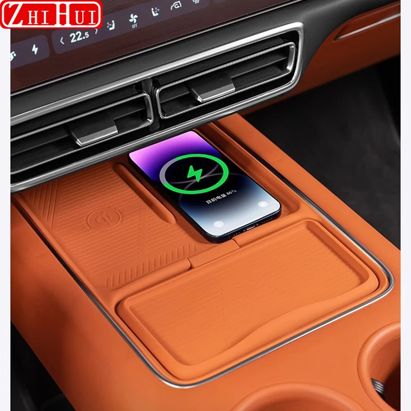 

For Li Lixiang L6 L7 L8 L9 2024 Restyling Car Styling Wireless Charging Central Control Water Cup Silicone Pad Auto Accessories