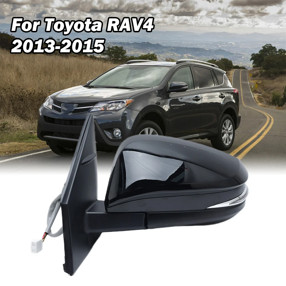 7 Pins Rearview Mirror Assembly For Toyota RAV4 2013 2014 2015 Black With Turn Signal Light Heated Side Mirror Car Accessories