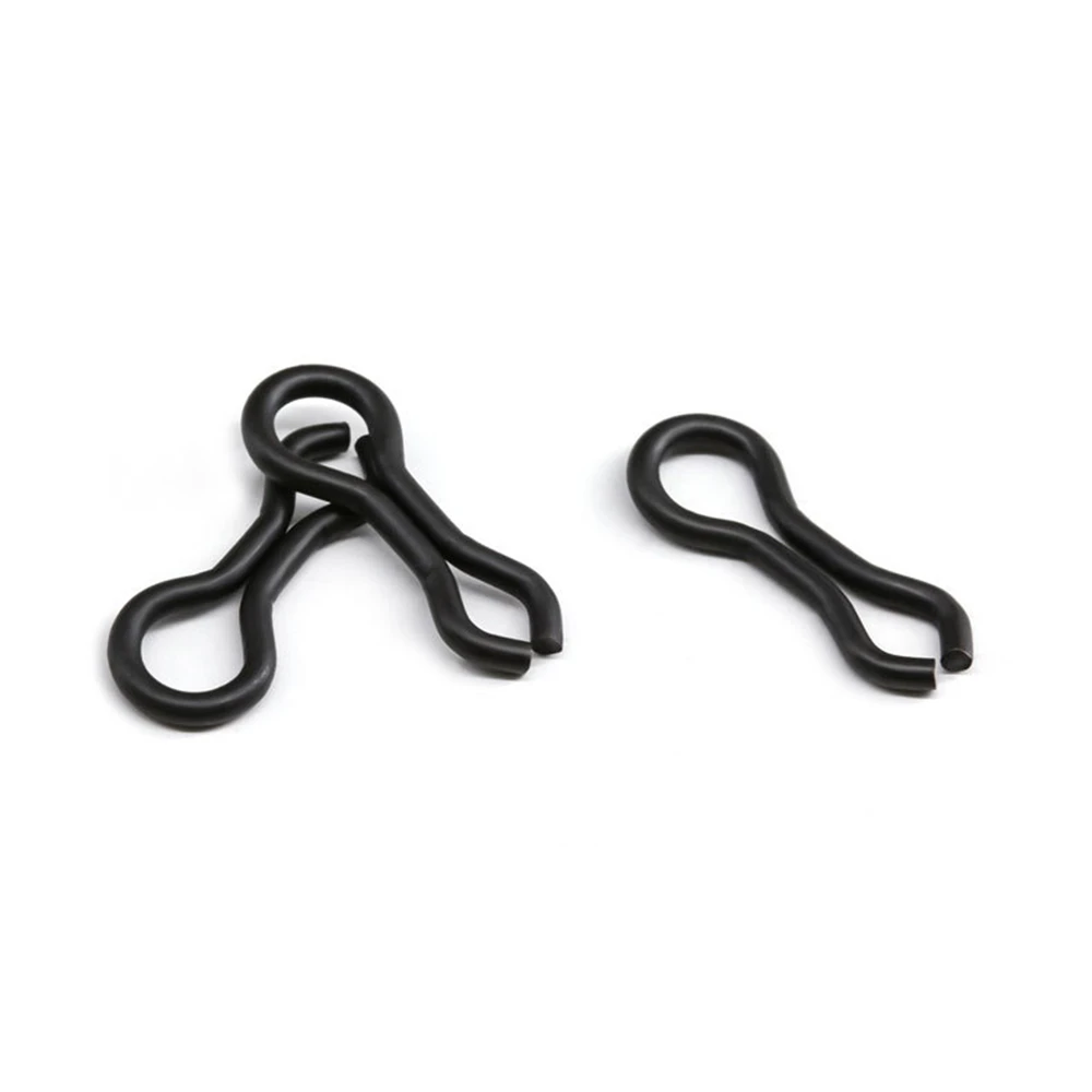 1000 stücke Matt Schwarz Karpfen Splay Ringe Schwenk Schnalle Köder Führer Sinker Augen Locken Stecker Angeln Waren Tackle Zubehör pesca – Detail 4