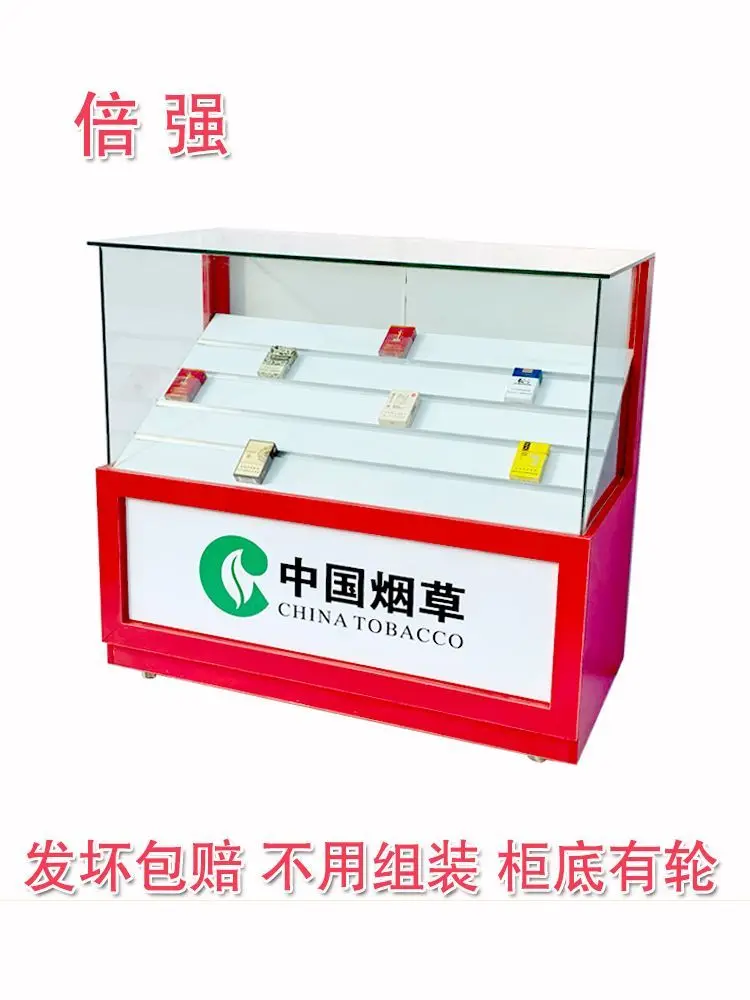 Custom Supermarket Glass Display Cabinet Counter Convenience Store Shelf Display Rack Toba