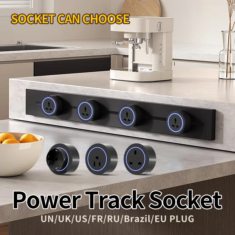 

Wall Power Track Socket EU UK US FR Standard Replaceable Plugs Adapters 8000W High Power Universal Home Office Waterproof Design