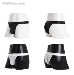 Gays Running Sports Briefs for Men High Elasticity Light Thin Bottom Pant Sexy Mini Bikini Soft U Convex Pouch Silk Belt Panties