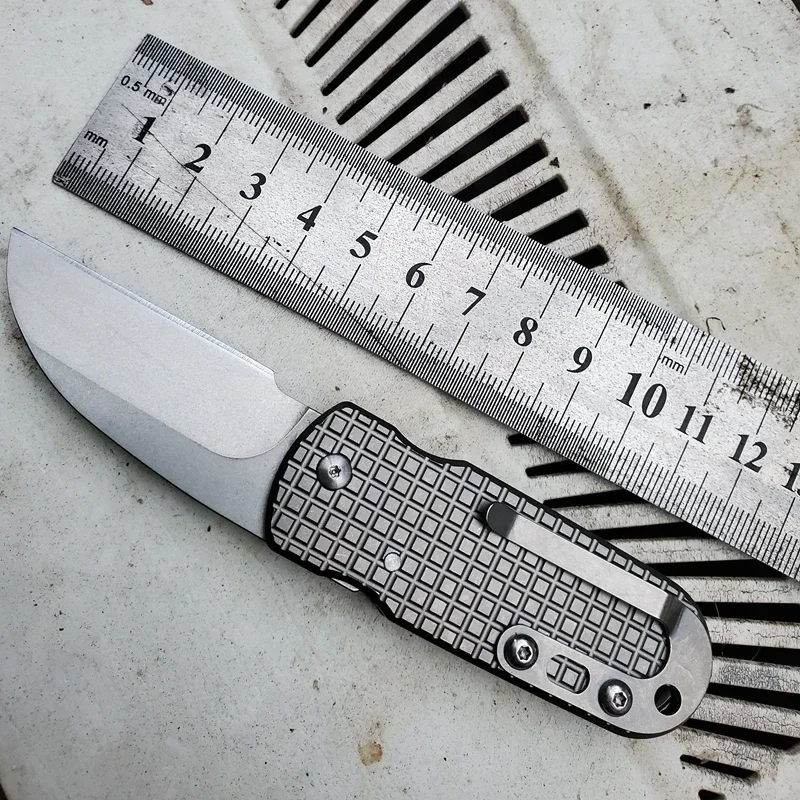 EDC 티타늄 합금 핸들 접이식 칼 뒤로 클립 종이 절단 풀기 캠핑 포켓 야외 도구