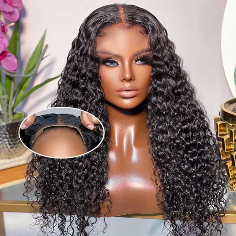 

Vrvogue 30 32-дюймовый бесклеевой парик с глубокими волнами на фронтальной части 5x5 с застежкой вьющихся человеческих волос HD 9x6 бесклеевой парик Remy Hair для женщин 200%