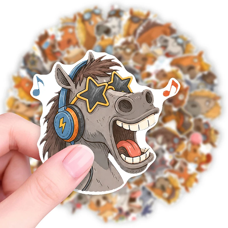 250pcs/lot Horse Head Funny Humorous Quirky Stickers for Cartoon Doodles Laptop Bicycle Cup DIY Scrapbooking Decorative Sticker