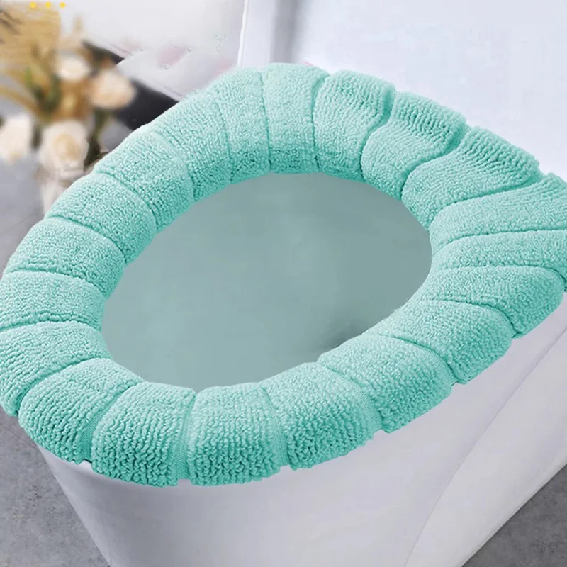 Washable Universal Pumpkin Pattern Toilet Seat Cover Warm Knitting O-shape Closestool Mat Children Potty Training Accessories