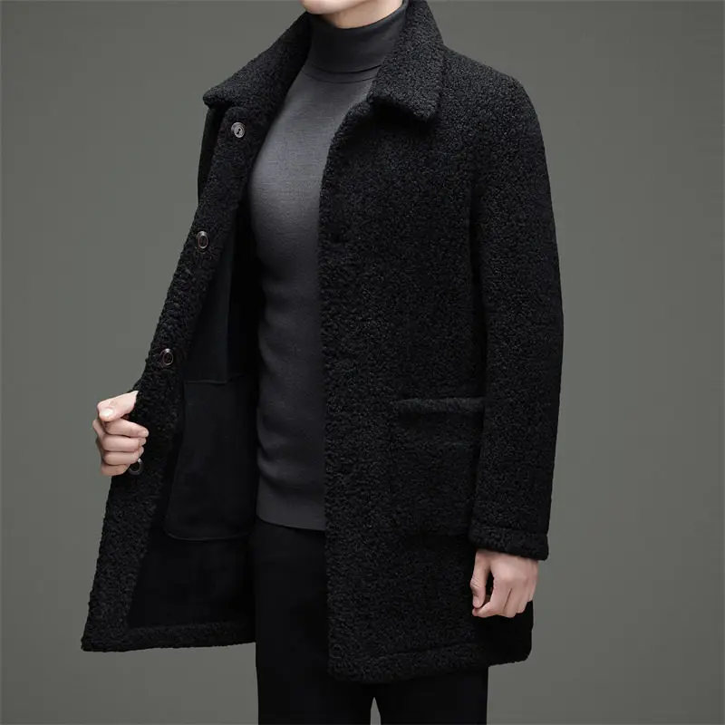 

2025 new arrival winter jacket men high quality fashion shearling trench coat men,autumn men's casual thicken jackets,size M-4XL