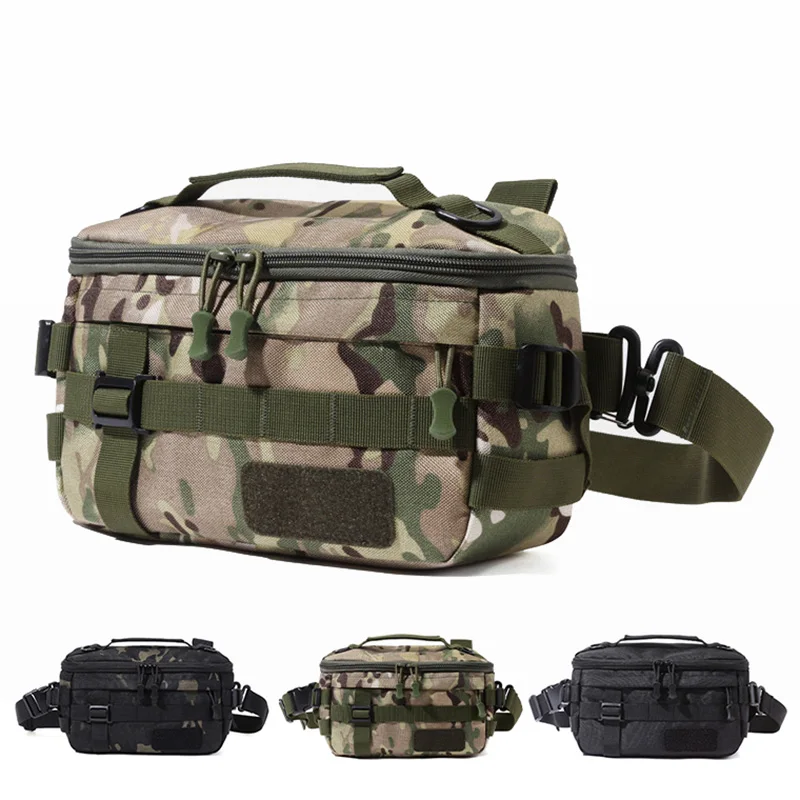 

1000D Fishing Bag Crossbody Molle Waist Chest Fishing Lure Gear Rod Large Outdoor Shoulder Bags Multiple Pockets Travel Pack