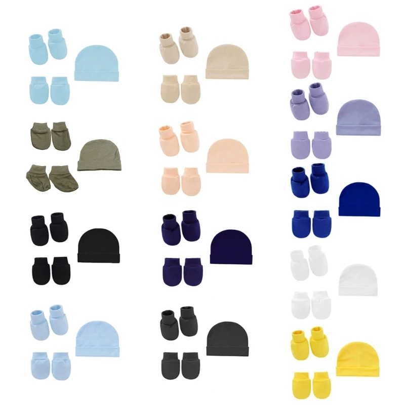 

Solid Color Spring Autumn Summer Single Layer Mittens Socks Warm Beanie