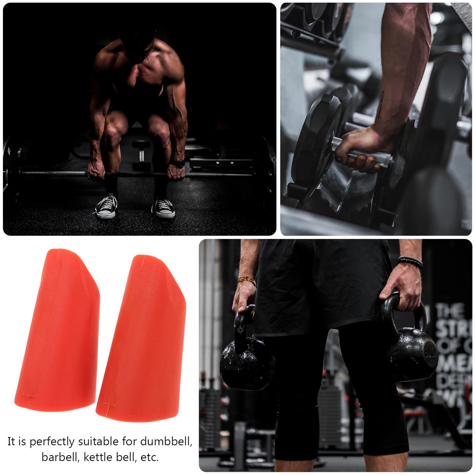 

TPU Grip Barbell Pad Fitness Accessories Red Color Lightweight Anti slip Tpu Dumbbell Grip Workout Support Handle