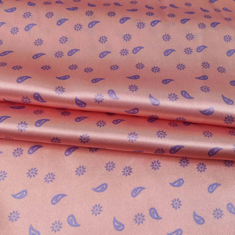 1 Meter x 1,48 Meter Retro Blumenmuster Paisley Satin Stoff Schal Seidiger Charmeuse Schal Futtermaterial – Detail 11