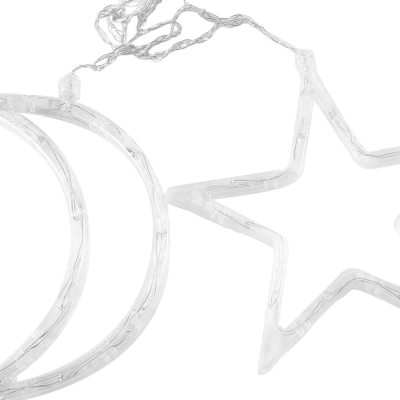 1 Piece Star Moon LED Fairy Curtain Garland String Light As Shown Plastic For New Year Party Wedding Decoration