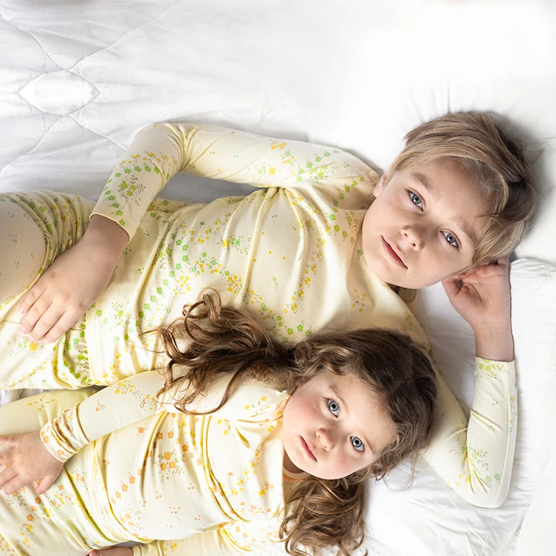 Ali Plus SS25 floral vintage pajama boys green floral girls salmon floral baby boys and girls and nightgown