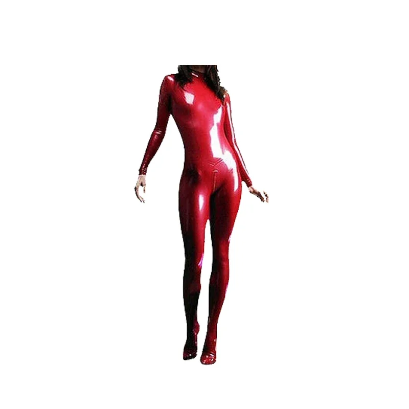 

Latex Rubber Gummi Red Woman Bodysuit Ganzanzug Catsuit Suit Size XXS~XXL