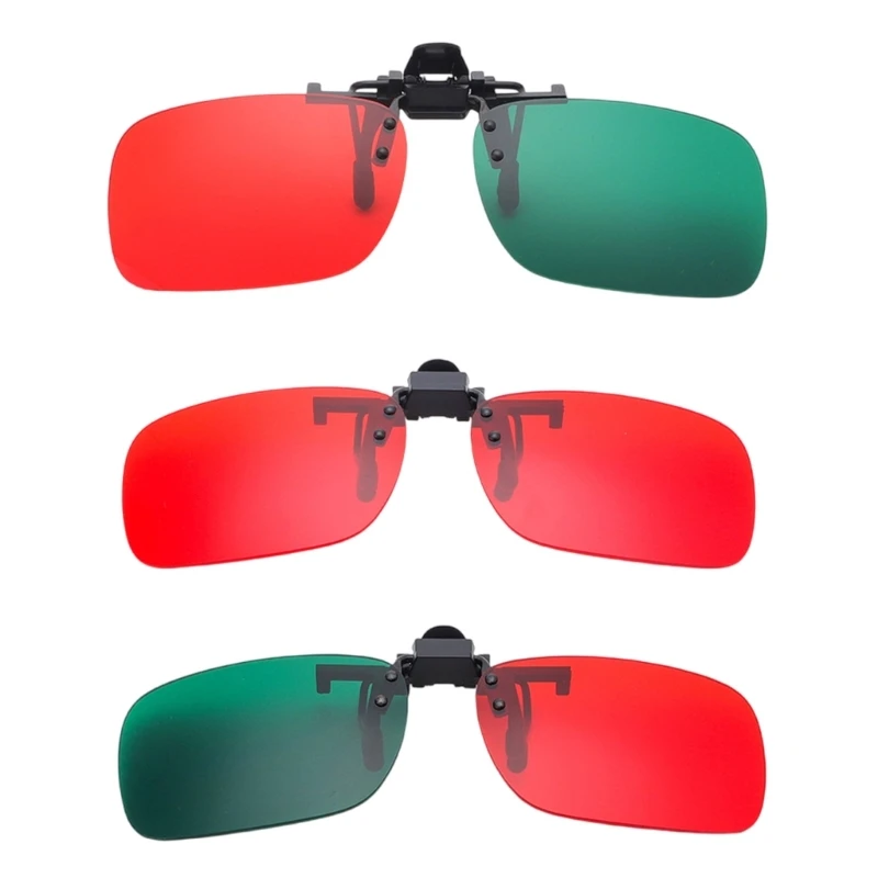 652F Durability Color Blindness Glasses Effectiveness Plastic Metal Clip on   Green Glasses Lens for Color Deficiency Kids