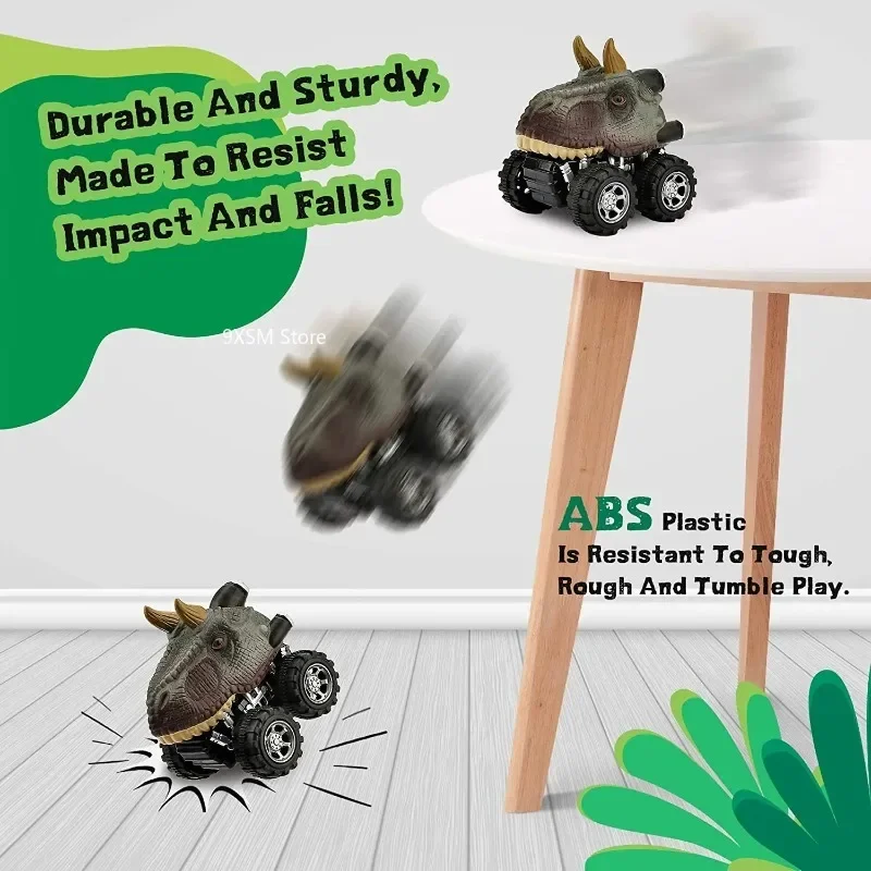 Simulation Dinosaur Pull-back Toys Inertia Sliding Large Tire Beast Truck Model Display Kids Educational Toy Boy Birthday Gifts