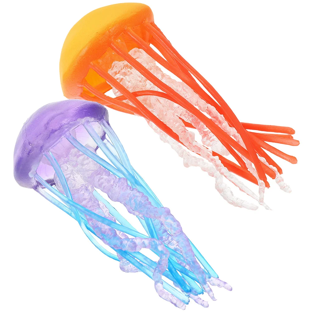 2 Pcs Jellyfish Model Marine Animals Ocean Cognitive Toy Simulation Tabletop Sea Decor Puzzle