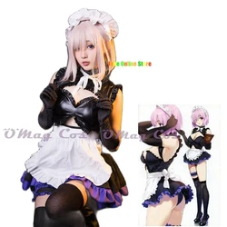 Fate Grand Order Mash Kyrielight Cosplay Costume Lolita Apron Dress LOL Maid Anime Cosplay Costumes Bow Party Halloween Clothing