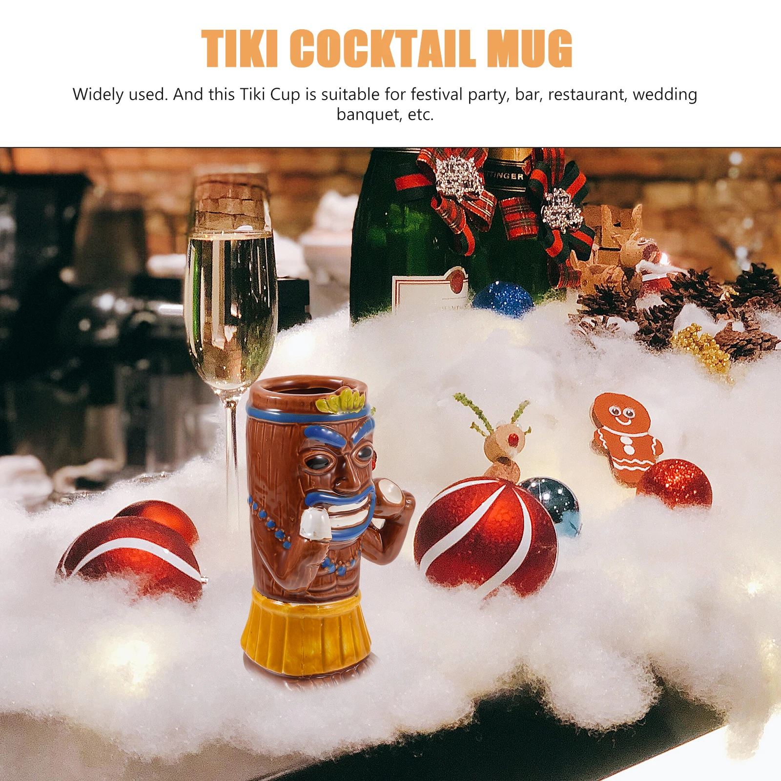 

Tiki Mug Hawaiian Party Wine Cup Bar Tiki Drinking Cup Elegant Shape Distinctive Personality Hawaiian Party Cocktail Mug