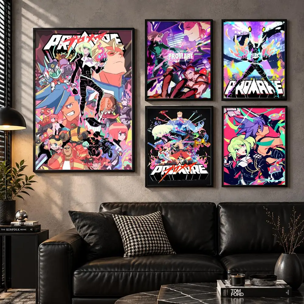 Promare Action Anime Movie Fire Fantasy Visual Adventure Poster Modern Self Adhesive Wall Art Prints for Bedroom Living Room