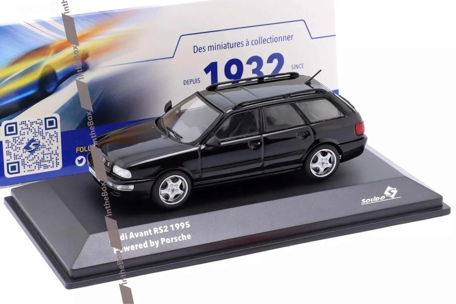 RS2 Avant Powered by 1995 Black - 1/43 - Solido Model Car