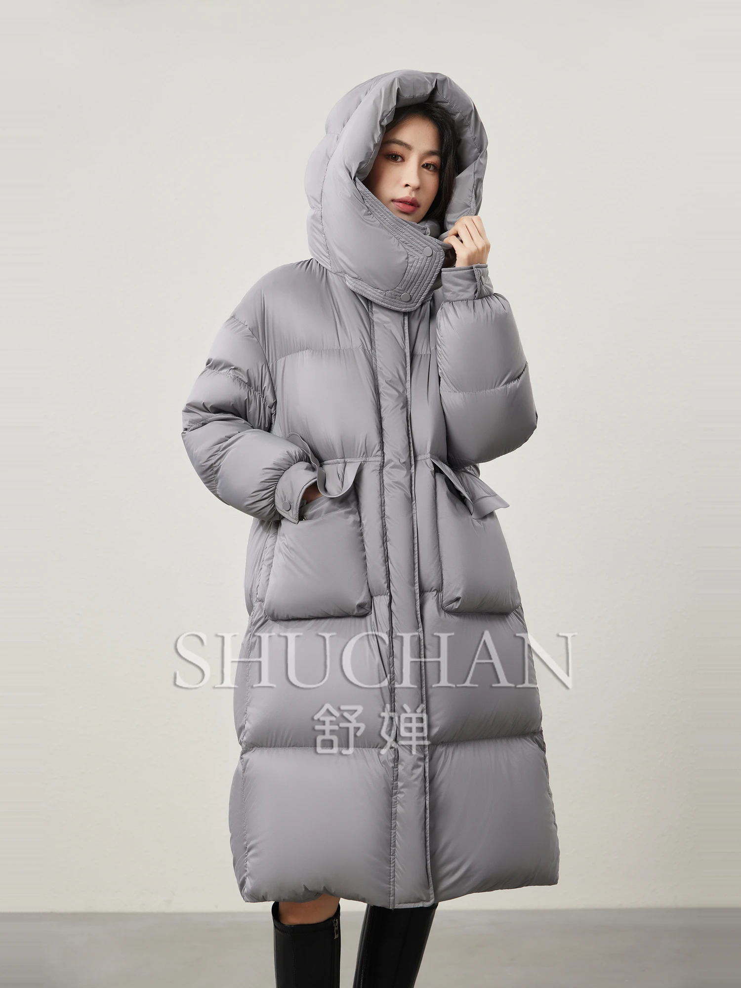 

High-filled Down 95% White Duck Down, Simple Hooded Long Down Jacket for Women Casacos Femininos Inverno 2024