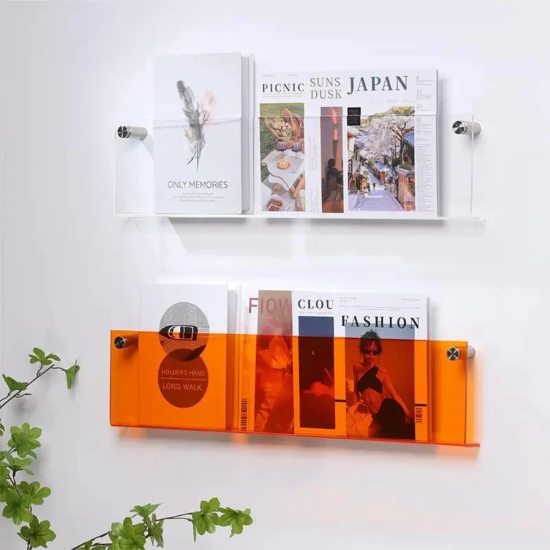 Colour Acrylic Floating Shelves Wall Mounted Invisible Bookshelf L-Shape Display Shelf Storage Rack For Living Room, Office