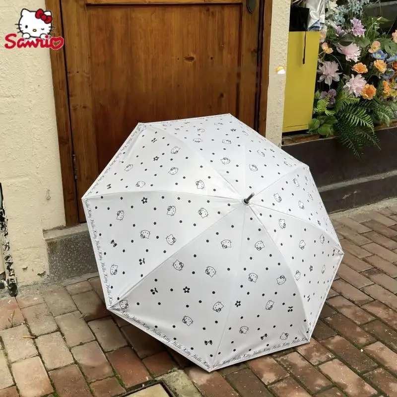 

Kawaii Sanrio Anime Fully Automatic Umbrella Cute Hello Kitty Cartoon Long Handle Dual Use of Rain and Shine Parasol Girl Gift