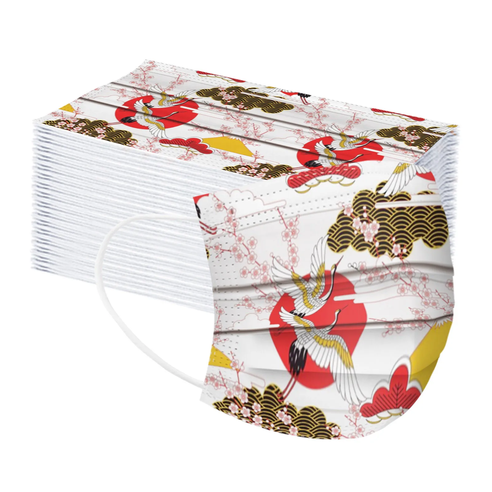 Multiple Styles Of Adult Disposable Masks Essential Comfortable Mask For Long-Distance Travel Chinese Printed Fashion Mask