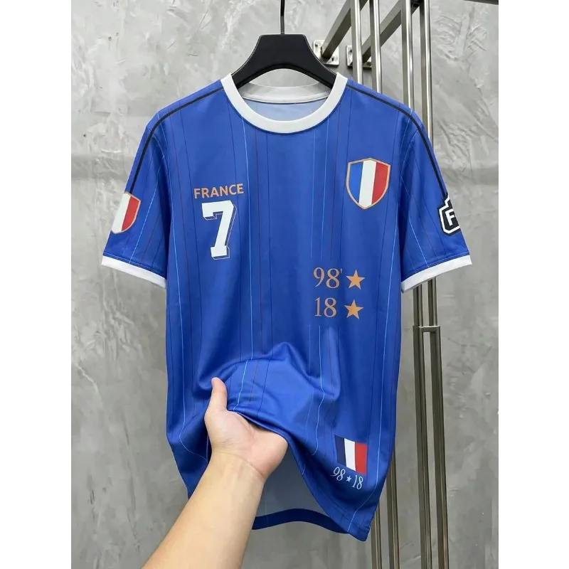 New France‑Inspired Fan Soccer Jersey No.7 3D Print Quick‑Dry Breathable Unisex Short Sleeve Championship Supporter Sports Top