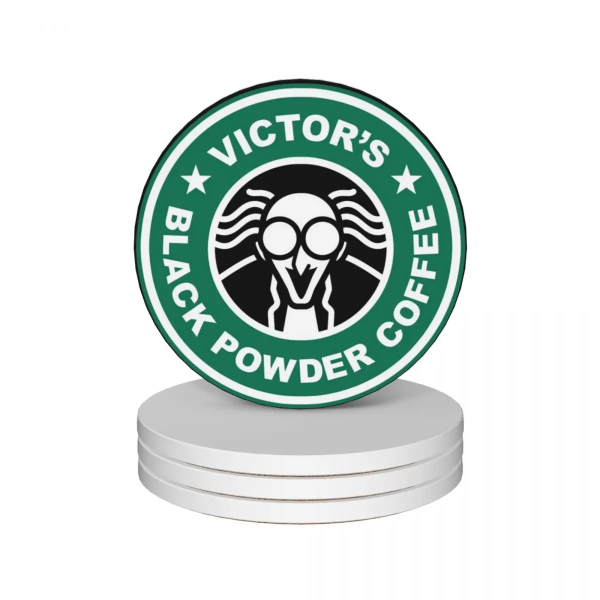 

Victor's Black Powder Coffee Ceramic Coasters (Set of 4) cute kitchen supplies bulk Coasters