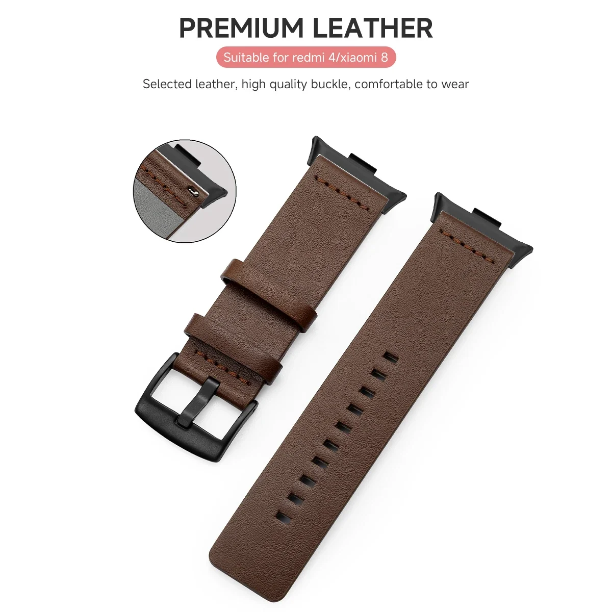 Band Leather Bracelet for Redmi Watch 4/5 Wrist Strap for Xiaomi Mi Band 8 pro/9 pro watchband Smart Watch Sport Strap Accessory image 6