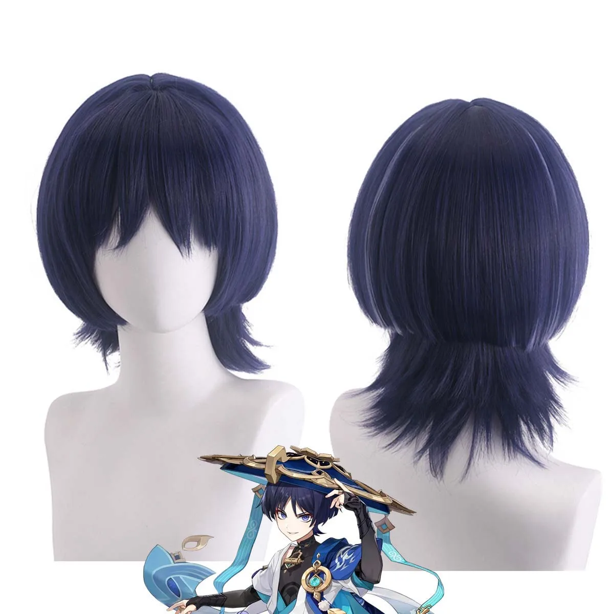 Halloween Party Game Wanderer Scaramouch Cosplay Synthetic Hair Wig