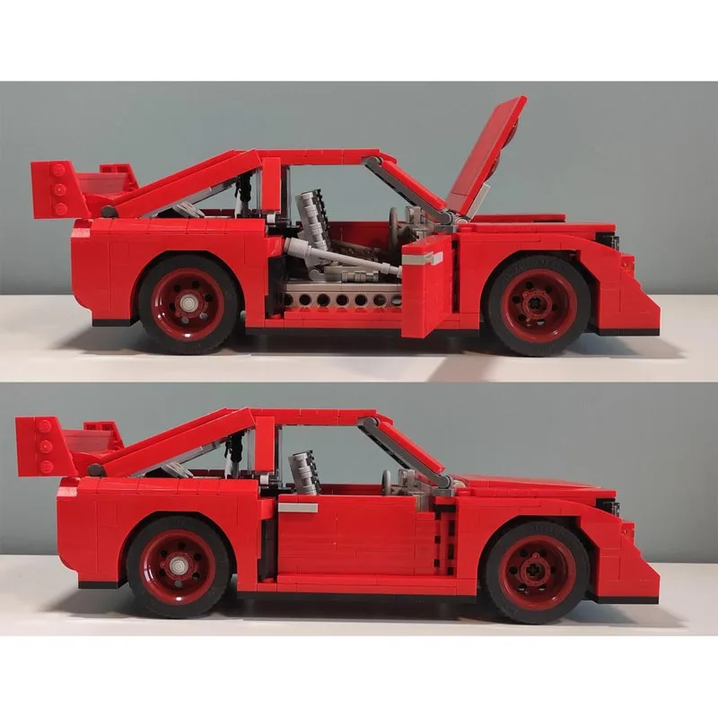 

MOC-83735 Новая классическая культовая красная модель гоночного автомобиля, 650 деталей, креативная игрушка в подарок на день рождения для мальчиков и детей