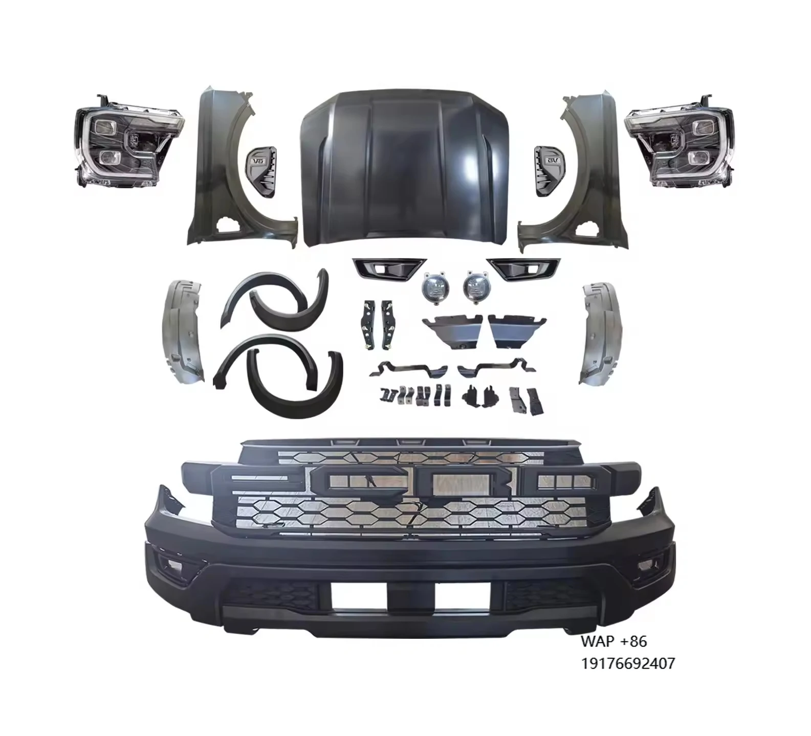 

For Ford Everest 2016-2021 Pickup 4x4 Body Kit Upgrade Stylish Raptor Design Car Bumpers Accessories