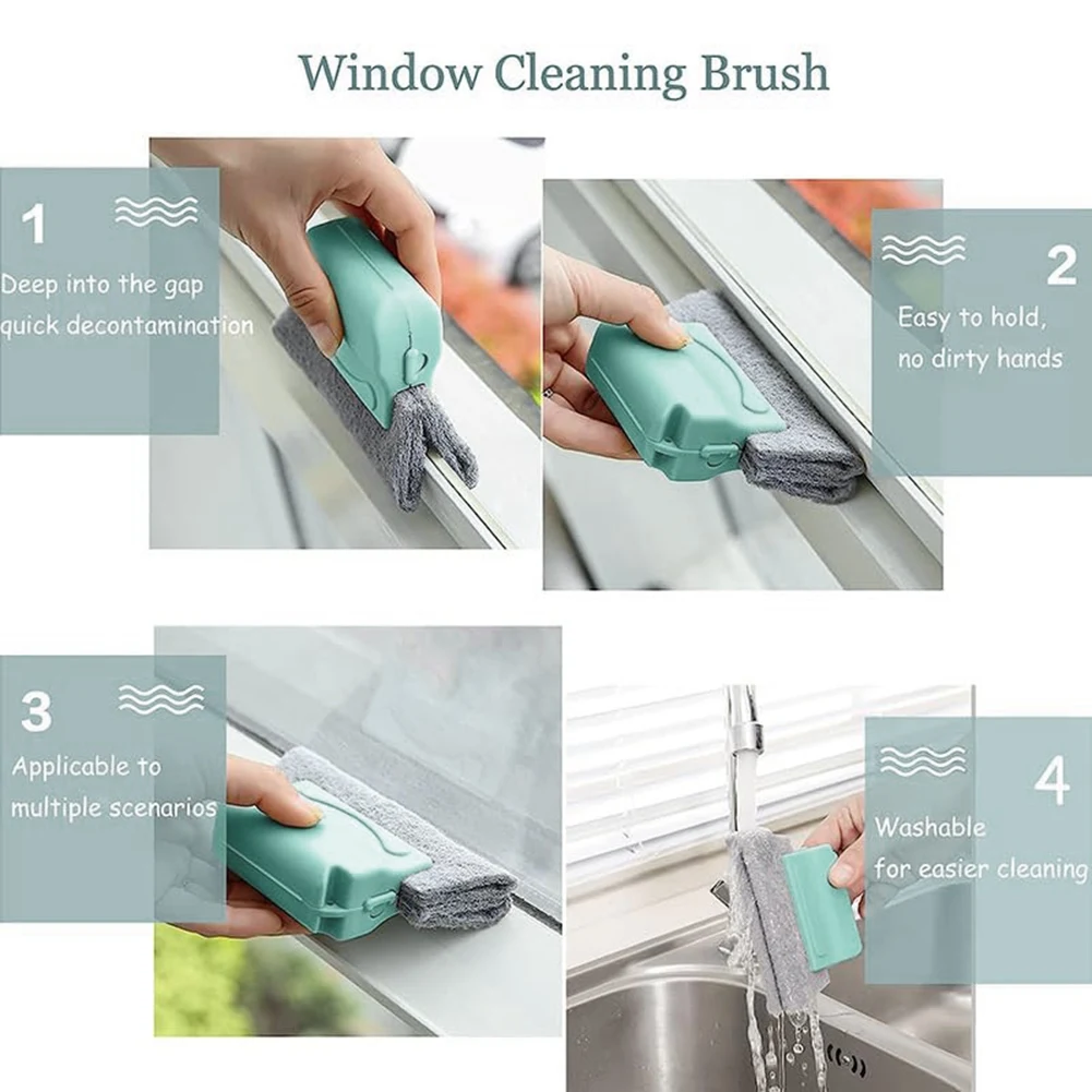 

Window Groove Cleaning Brush Set, Window Track Cleaning Tool, Double-Sided Window Cleaning Brush-AT64