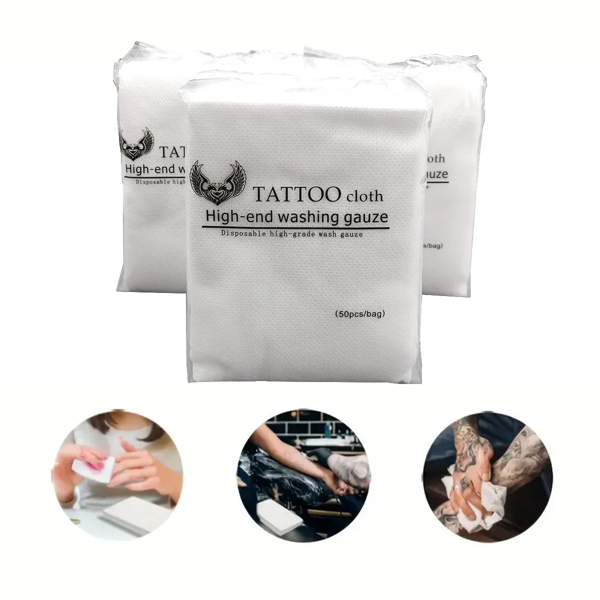 50/pcs Disposable Tattoo Wipe Paper Towel Tissue non-woven fabric Body Art Permanent Makeup Tattoo cleaning tool tattoo supplies