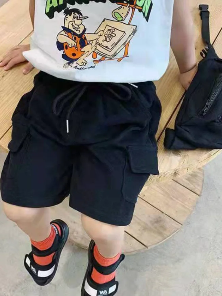 

Boys' ort Pants 2023 Summer New Outwear Trendy~Summer Clothes for Small Children Sports Five-Part Workwear Pants