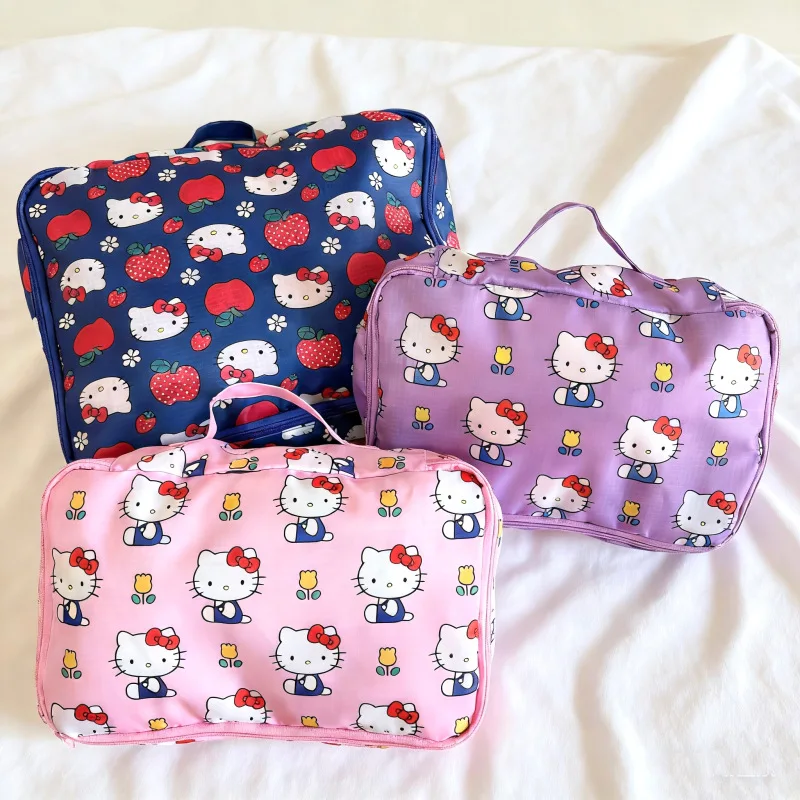 

Kawaii Hello Kitty Cinnamoroll Foldable 3-Piece Clothing Storage Bag Travel Package Sanrio Gift Toy for Girl